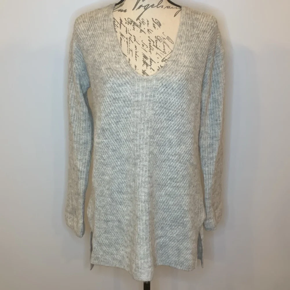 J. Crew Point Sur button back marled tunic angora wool blend XS